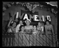 Mexican American women entertainers during Cinco de Mayo celebration in Los Angeles, 1954