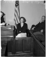 Betty Hardaker on trial for the murder of her daughter Geraldine Hardaker, Los Angeles, 1940