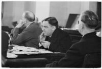 Mayor of New York City, Fiorello La Guardia, presides over the Pacific coast's United States Conference of Mayors. May 15, 1937