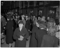 Crowd during the semiannual Dollar Day sale in downtown Los Angeles, February 17, 1940