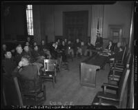 U.S. Army authorities discuss Japanese American activities, Los Angeles, 1941