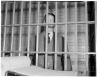 Murder suspect Robert S. James in his jail cell, Los Angeles, 1936