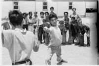 Boys taking part in a free summer camp organized by Los Angeles Sheriff Eugene Biscailuz. Circa July 1937