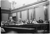 View of the courtroom where child-murderer Albert Dyer's trial began, Los Angeles, 1937