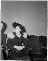 Dorothy Liberto, who was granted a divorce, Los Angeles, 1940