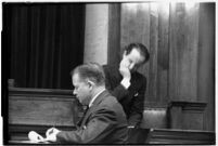 Accused murderer Paul A. Wright in court, Los Angeles, 1938