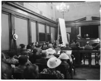 Scene from the Albert Dyer murder trial, Los Angeles, August 1937