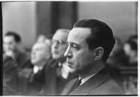 Accused murderer Paul A. Wright in court, Los Angeles, 1938