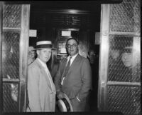 Lawyer Erwin P. Werner in elevator, October 1935