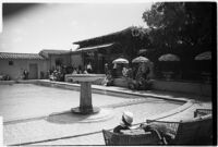 Swimming pool on the estate of film comedian Harold Lloyd and his wife Mildred, Beverly Hills, 1927