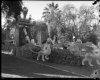 "Chinese Empress" float in the Tournament of Roses Parade, Pasadena, 1936