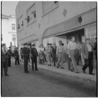 Police and strikers during the Conference of Studio Unions strike against all Hollywood studios, Los Angeles, October 19, 1945