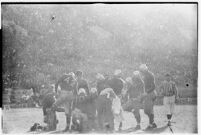 Loyola Lions on the Coliseum field before a game, Los Angeles, 1937