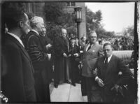 President Franklin D. Roosevelt awarded an honorary doctor of law degree from the University of Southern California, October 1, 1935