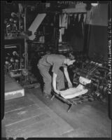 Print shop in Little Tokyo, Los Angeles, 1941