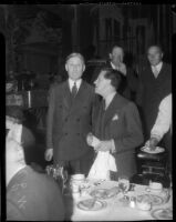 US Senator William McAdoo with George Creel at unknown event, circa 1935