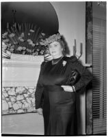 Mrs. Jack Scheuer, board social chair for the Catholic Women's Club, Los Angeles, 1930s and 40s