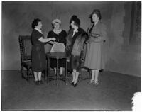 Mrs. A. Julliard Hall, Mrs. Oscar C. Wilcox, Mrs. Priestly A. Horton, and Mrs. Glynn C. Ellsworth, Los Angeles, circa 1940