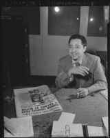 Joseph Salvatore "Sparky" Saldana, newspaperman and press agent, 1949