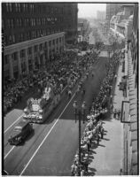 Aerial view of the Labor Day Parade, Los Angeles, September 6, 1937