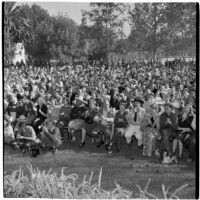 Crowd of spectators gathered for post-war Labor Day festivities, Los Angeles, 1946