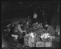 Decorating a float for the Tournament of Roses Parade, Pasadena, 1946