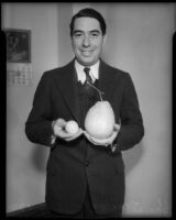 Attorney George Stahlman, photographed holding a Ponderosa lemon