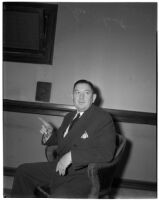 State Liquor Administrator George M. Stout at the liquor license bribe trial, Los Angeles, March 4, 1940