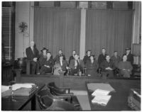 Jury selected for the William Bonelli liquor license bribe trial, Los Angeles, February 19, 1940