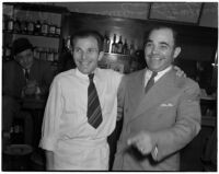 Brothers Benny and Tony Lucey Castellucci reunited after 32 years in Benny's Italian café, Los Angeles, February 28, 1940