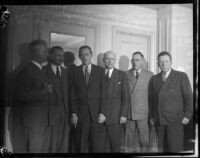 Harry Hopkins meets with local relief leaders, Los Angeles, October 1, 1935