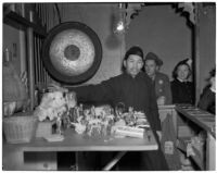 Charlie Chan, fortune teller, in Chinatown, Los Angeles, 1930s