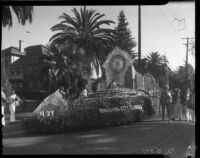 "Chivalry" float at the Tournament of Roses Parade, Pasadena, 1936