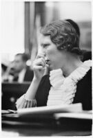 Murder suspect Gladys Carter in a courtroom, Los Angeles, 1935