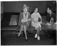 Peggy Hopkins Joyce sitting in the courthouse where she won a victory against those suing her for $20,000, Los Angeles, December 21, 1937