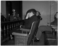 Elizabeth Klomp in court for shoplifting $10.45 of merchandise, Los Angeles, February 19, 1940