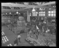 Exhibits in main building of Orange County Fair, Calif., 1949