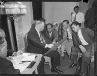 Jury convenes to discuss dance director Busby Berkeley's vehicular murder charges, Los Angeles, 1935