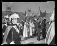 Mary's Hour devotion ceremony with Cardinal Francis McIntyre at Los Angeles Memorial Stadium, Calif., 1954