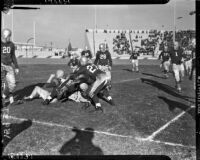 Football game between the Los Angeles Bulldogs and the Salinas Packers at Gilmore Stadium, Los Angeles, November 7, 1937