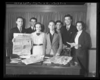 Seven members of the Veterans of Future Wars an organization of college students, Calif., 1936