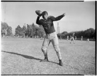 Belmont High School fullback Baylor Maynard, Los Angeles, circa 1937