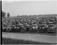 Large used car lot, 1930s