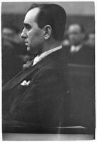 Choreographer Busby Berkeley attending court to face murder charges, Los Angeles, 1935