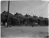 Housing on Ann St.; the subject of a proposed city "slum clearance" ordinance, Los Angeles, February 1940