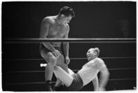 Sandor Szabo and Gino "Red" Vagnone wrestle, circa summer 1937