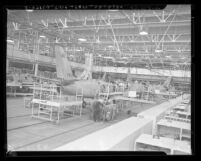 F-86 Sabre jets being assembled at North American Aviation in Los Angeles, Calif., 1948