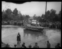 "Treasure Ship" float in the Tournament of Roses Parade, Pasadena, 1934
