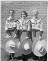 UCLA student actors in costume for a play, Los Angeles, 1936