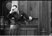 Accused murderer Paul A. Wright on the witness stand, Los Angeles, 1938